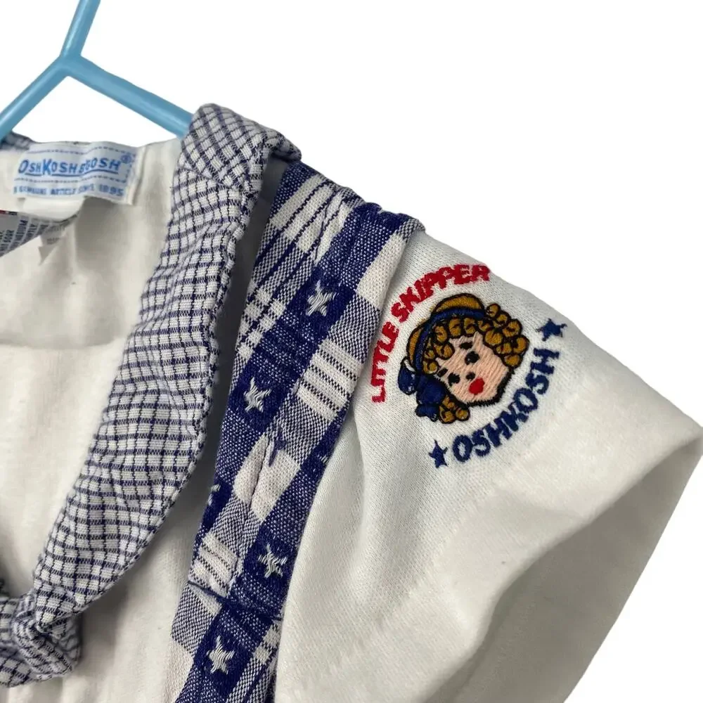 Vintage OshKosh B'Gosh 6-9 mos Vestbak Little Skipper Jumpsuit Red White‎ Blue